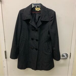 Maralyn & Me Gray Pea Coat with Wide Lapels